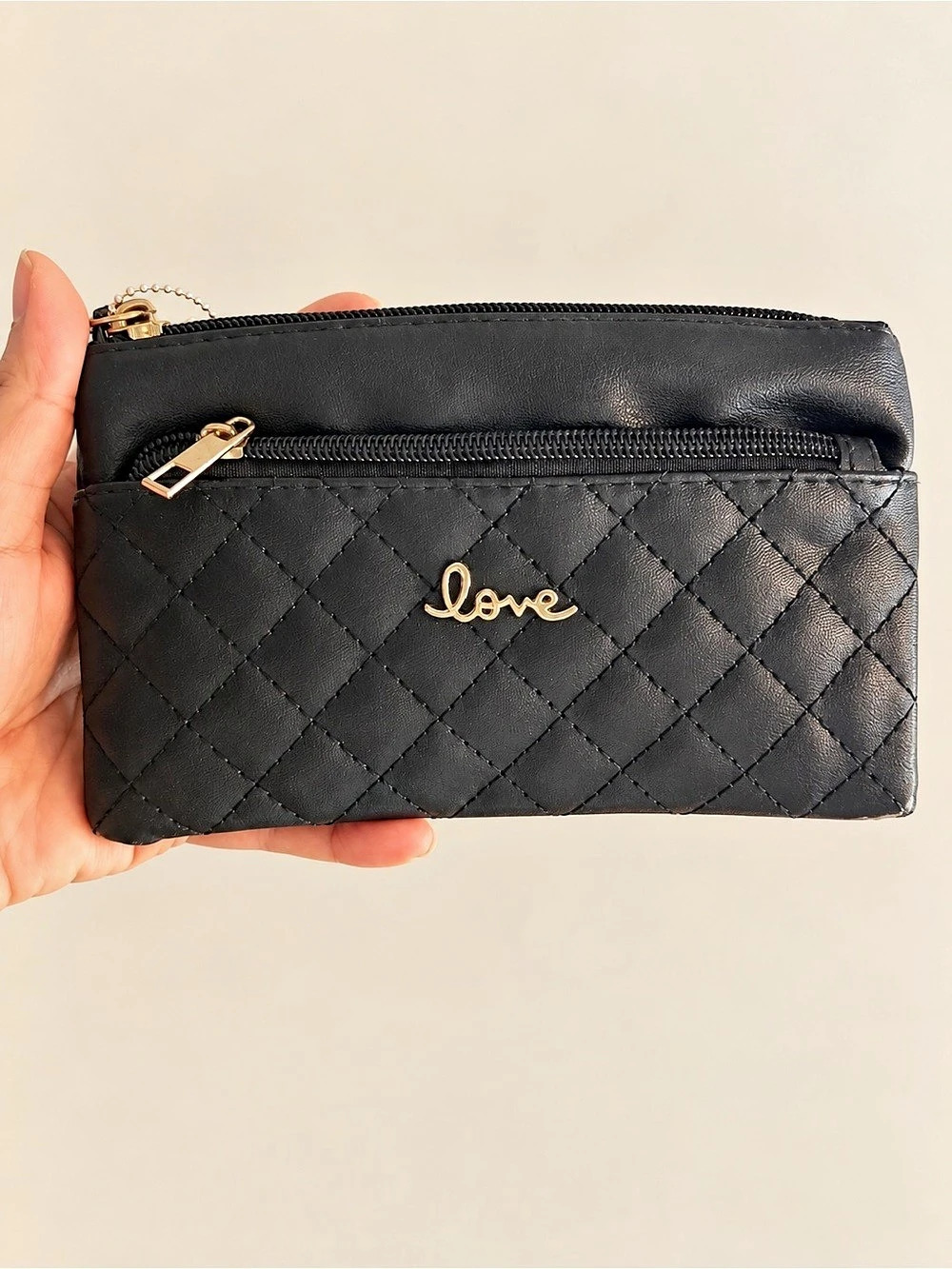 Quilted Pouch in Black Brand New
